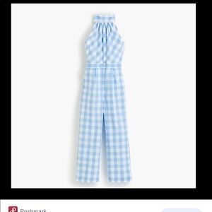 NWT High Neck Gingham Jumpsuit